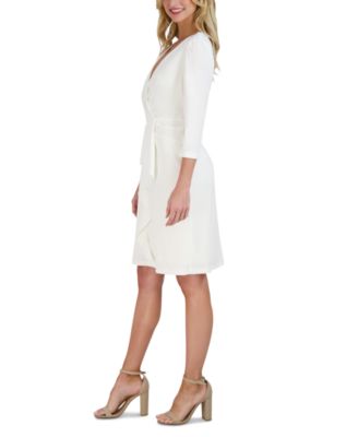 Women's Pleated Ruffled-Front Sheath Dress