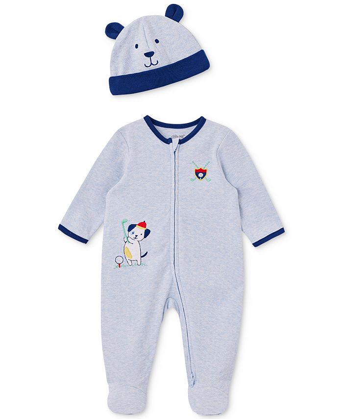 Little Me Baby Boys Golf Puppy Coverall and Hat, 2 Piece Set - Macy's