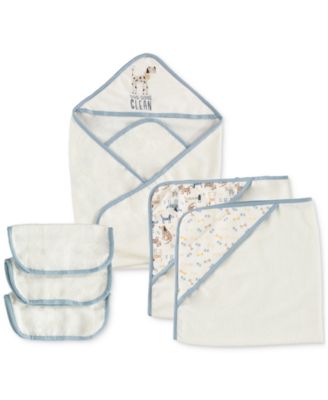 Chickpea - Baby Boys 6-Pc. Hooded Bath Towel & Washcloth Set