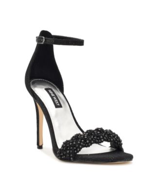 Nine West Women's Morelov Heeled Sandal - Ultra High Stiletto With Embellished Strap
