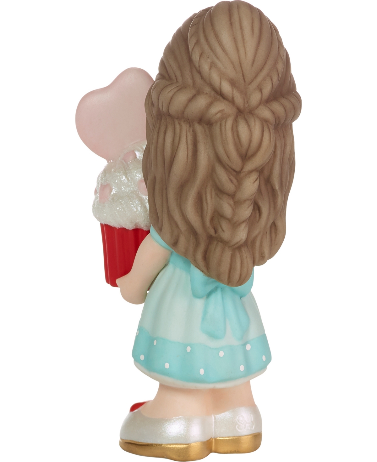 Precious Moments  You Bake Me Happy Brunette Girl Porcelain Figurine