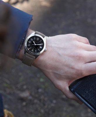 Men's Swiss Khaki Field Tan Leather Strap Watch 40mm H68551833 