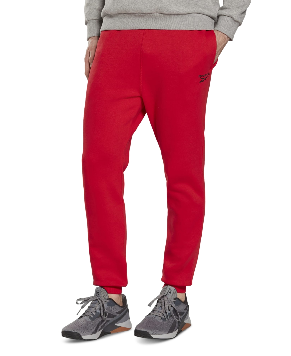 Reebok Men's Identity Classic Fleece Drawstring-waist Logo Jogger Pants In Vector Red,black