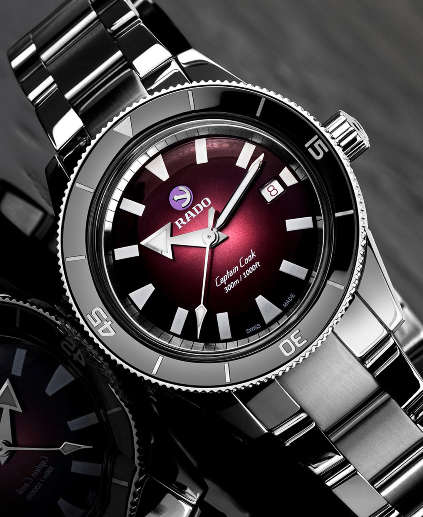 Мужские часы Rado Swiss Automatic Captain Cook Stainless Steel Bracelet Watch 42mm — фото 3
