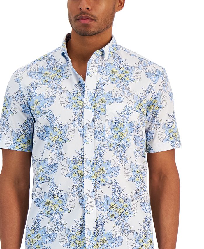 Club Room Men's Delan Regular-Fit Floral-Print Button-Down Poplin Shirt ...