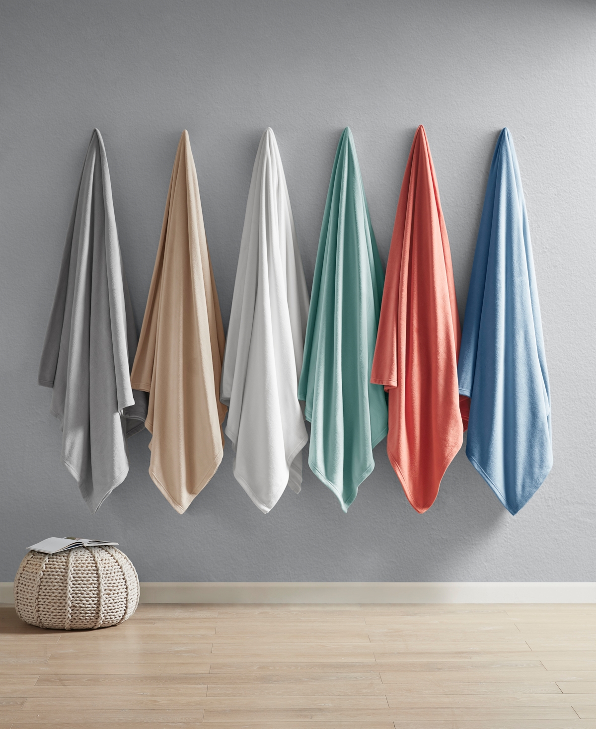Home Design Easy Care Year-Round Soft Fleece Blanket, King, Exclusively at Macy's