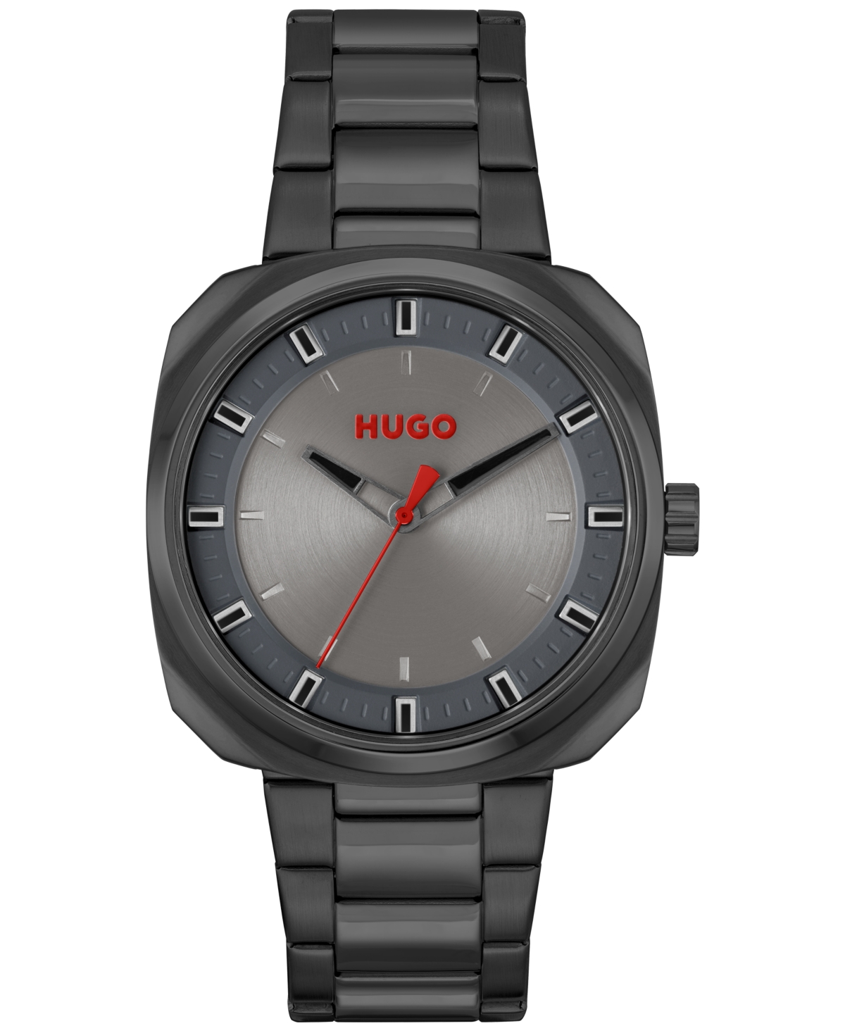 Hugo Men's Shrill Quartz Ionic Plated Black Steel Watch 42mm