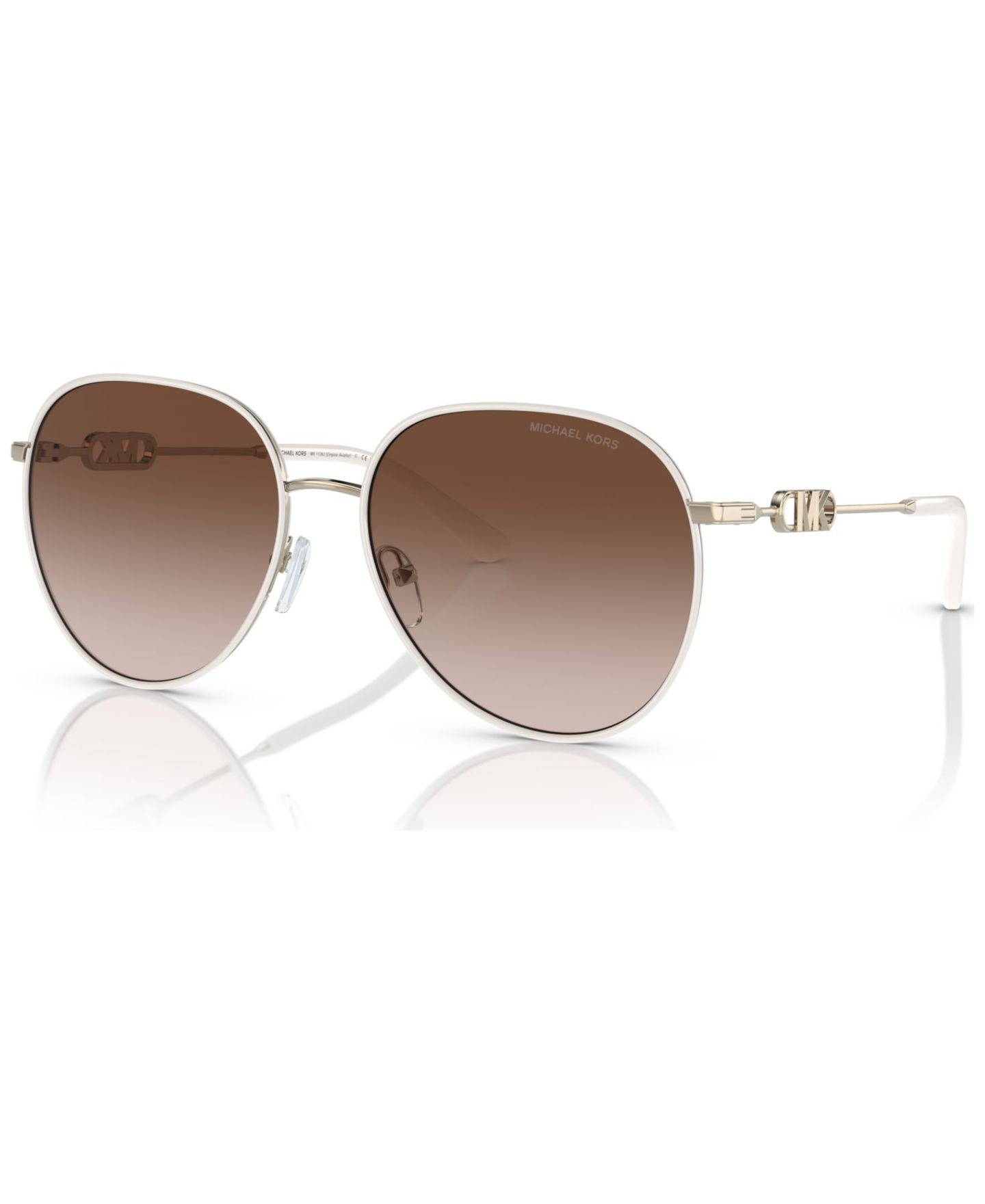 Женские солнцезащитные очки Michael Kors Sunglasses, Empire, цвет: Золотой / Белый — фото 1