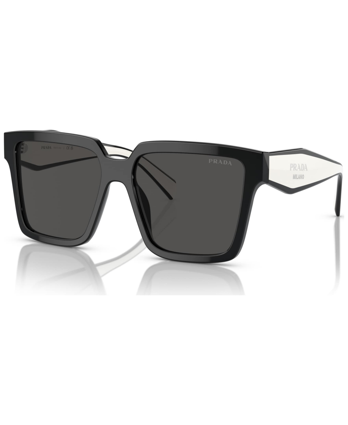 Prada Women's Low Bridge Fit Sunglasses, Pr 24zsf In Black