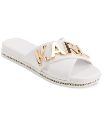 KARL LAGERFELD PARIS - Women's Janie Crisscross Embellished Slide Sandals