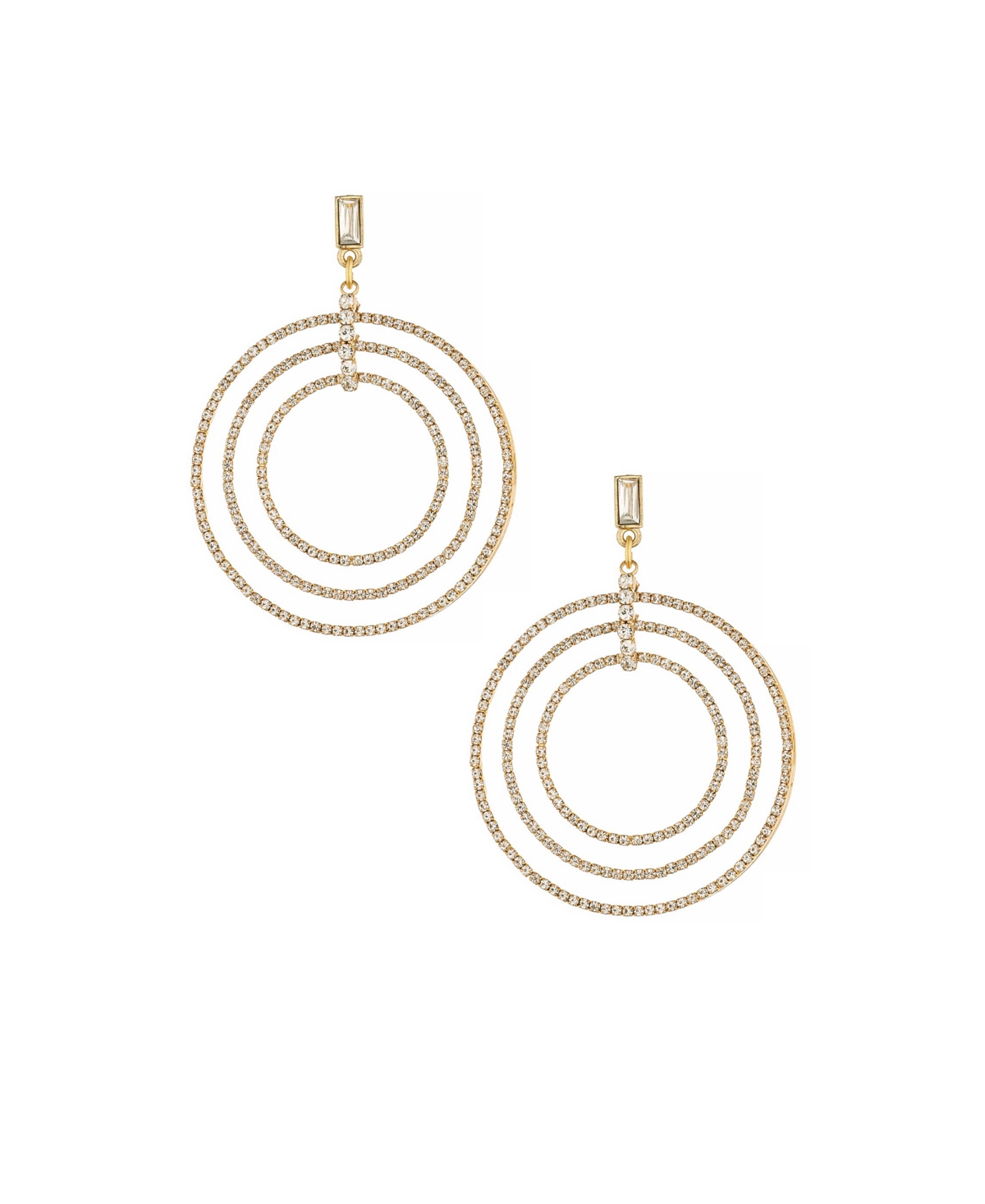 Ettika Disco Glass Ring Earrings In Gold