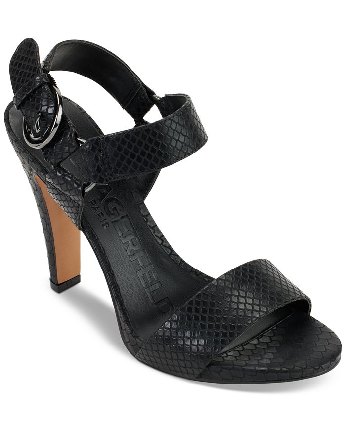 KARL LAGERFELD PARIS Women's Cieone Ankle-Strap Slingback Sandals - Macy's