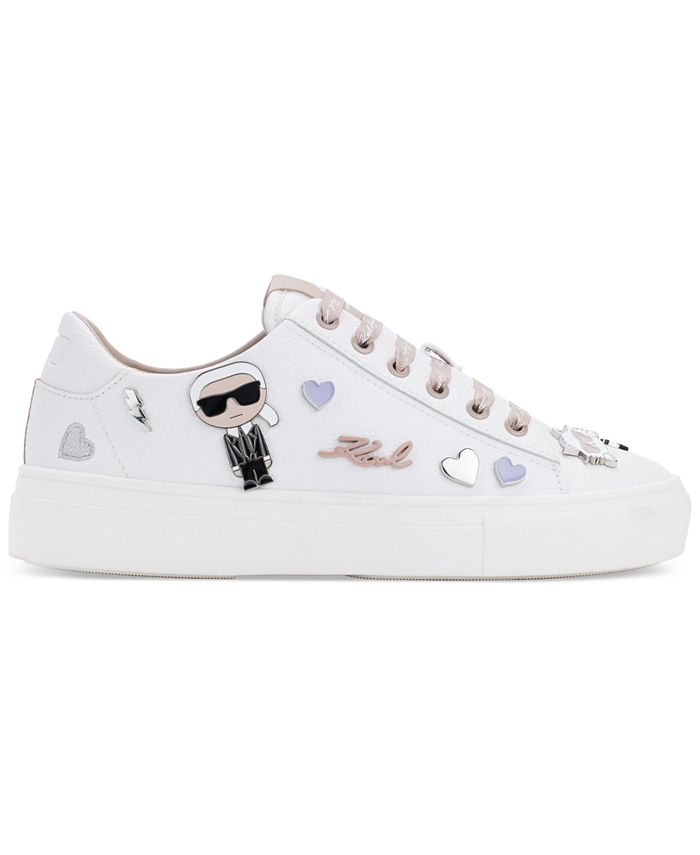 KARL LAGERFELD PARIS Women's Cate Lace-Up Embellished Low-Top Sneakers ...