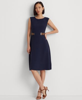 【LAUREN RALPH LAUREN】BUCKLE-TRIM DOUBLE-FACED CREPE DRESS Buckle-Trim Double-Faced Crepe Dress | Ralph Lauren