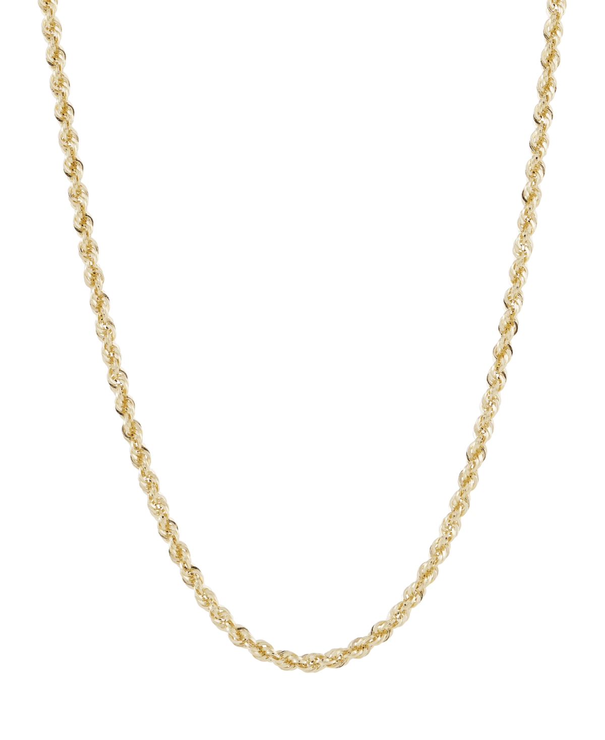 Shop Macy's Diamond Cut Rope Chain 24" Necklace (3mm) In 14k Yellow Gold