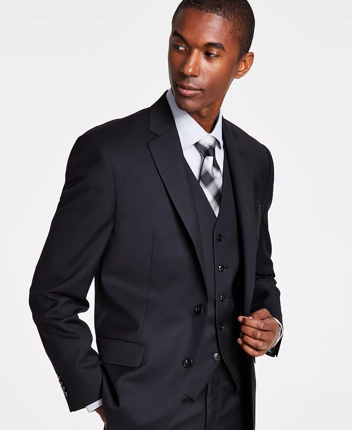 Men's Classic-Fit Wool-Blend Stretch Solid Suit Jacket - thumbnail 7