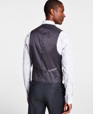 Men's Classic-Fit Wool-Blend Stretch Solid Suit Vest 