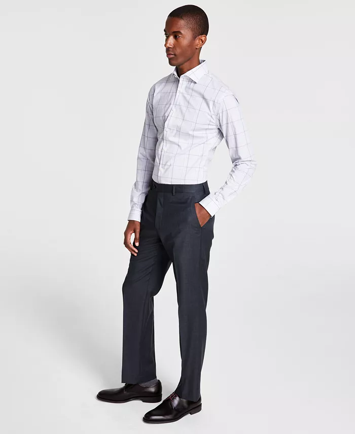 Men's Classic-Fit Wool-Blend Stretch Solid Suit Separates Pant
