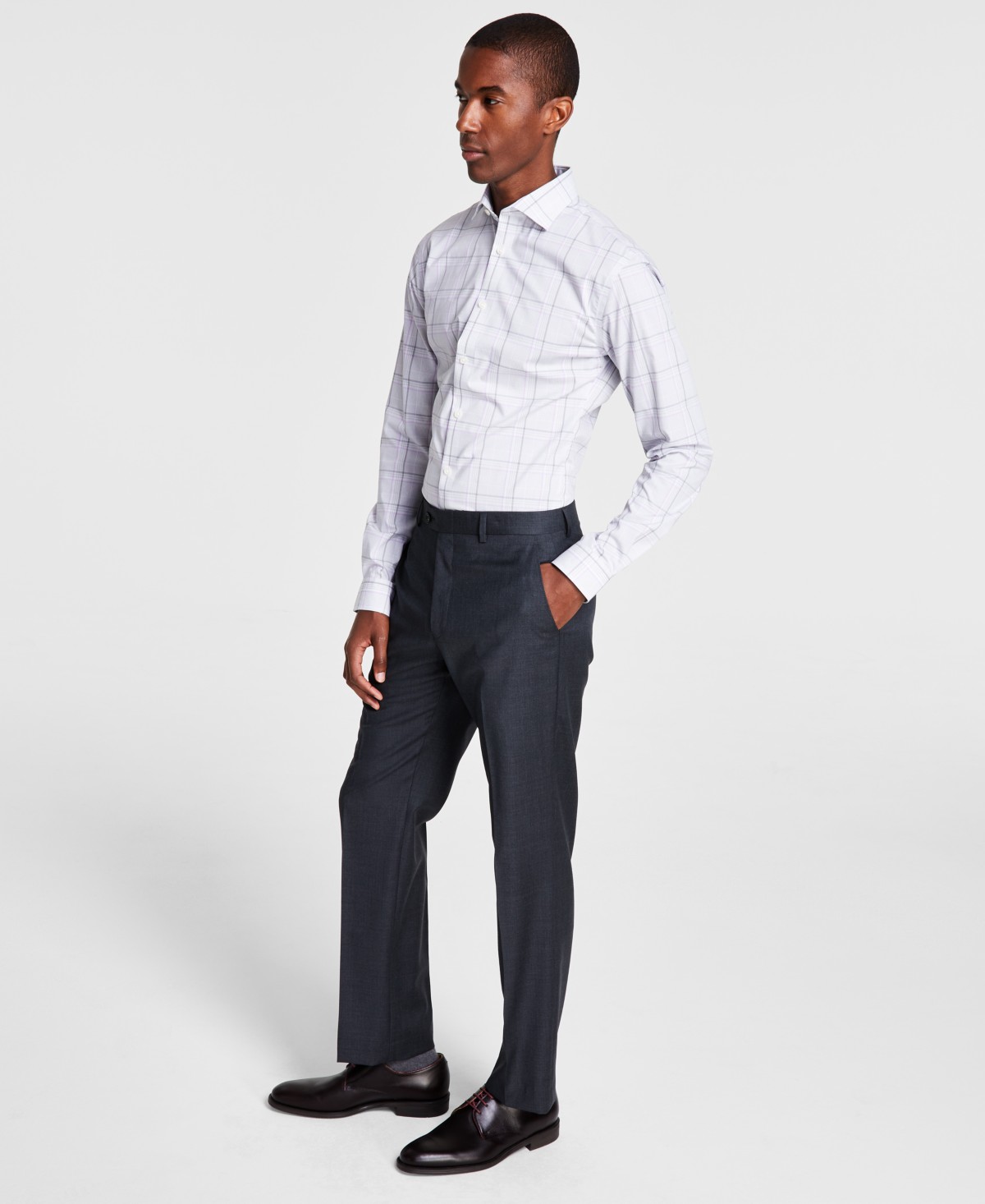 Мужские Michael Kors Men's Classic-Fit Wool-Blend Stretch Solid Suit Separates Pant — фото 1