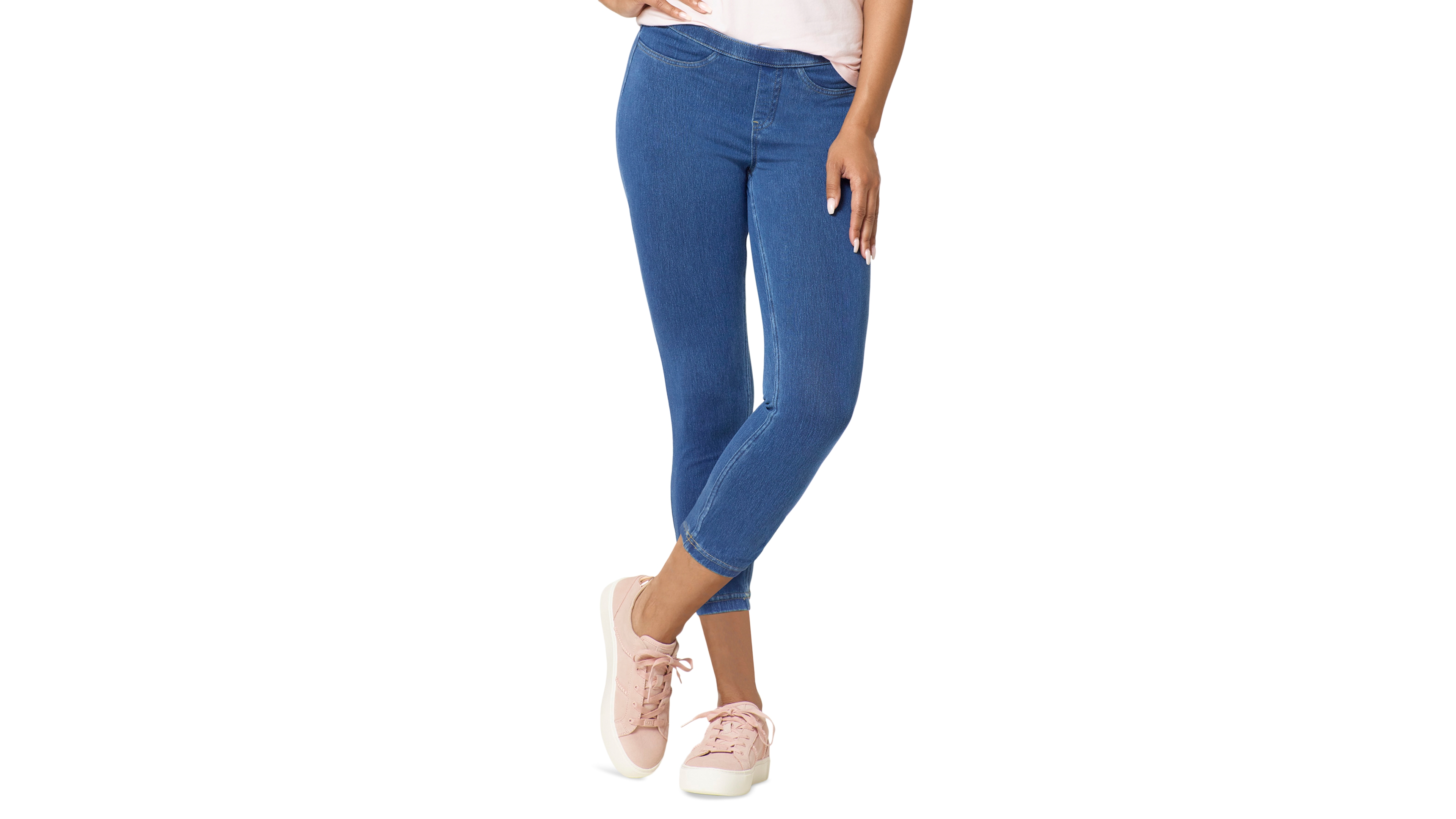 Hue Women's Mid-Rise Pull-On Denim Capri Leggings