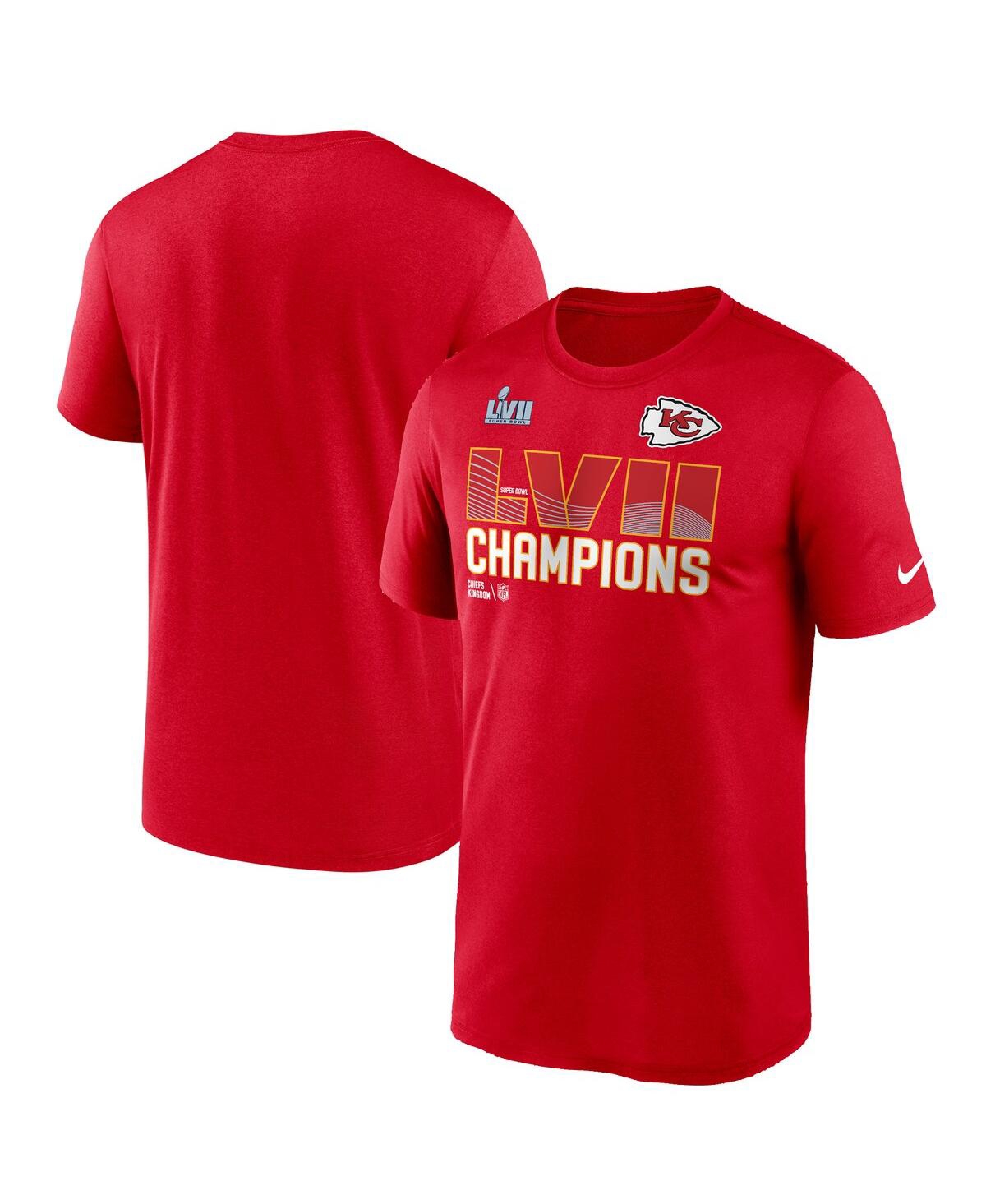 Shop Nike Men's  Red Kansas City Chiefs Super Bowl Lvii Champions Essential T-shirt