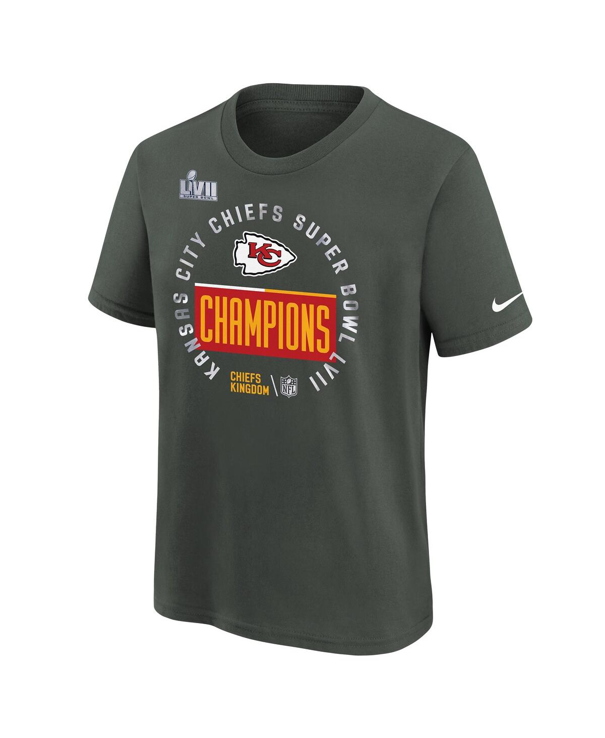 Little Boys and Girls NikeKansas City Chiefs Super Bowl Lvii Champions Locker Room Trophy Collection T-shirt - Anthracite