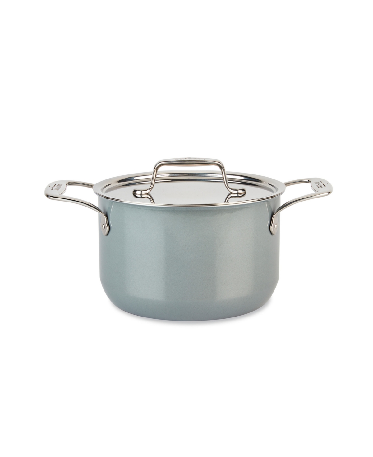 All-clad Fusiontec Natural Ceramic With Steel Core 4-quart Soup Pot With Lid In Platinum