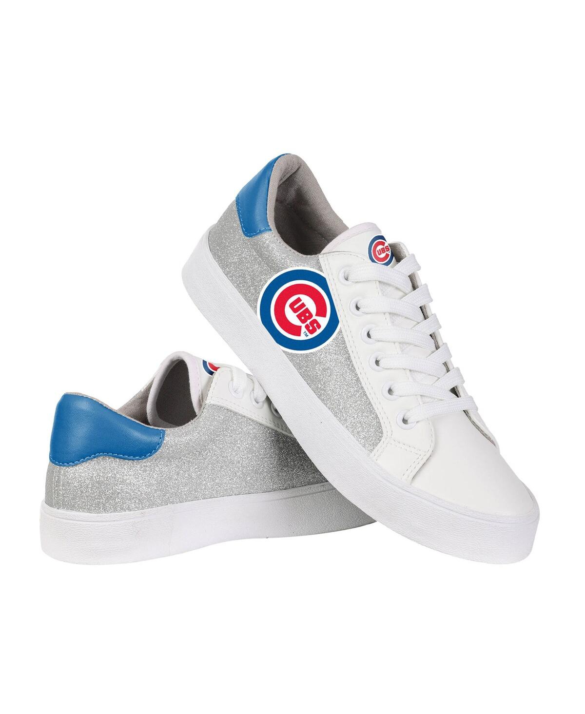 Foco Women's  Chicago Cubs Glitter Sneakers In White