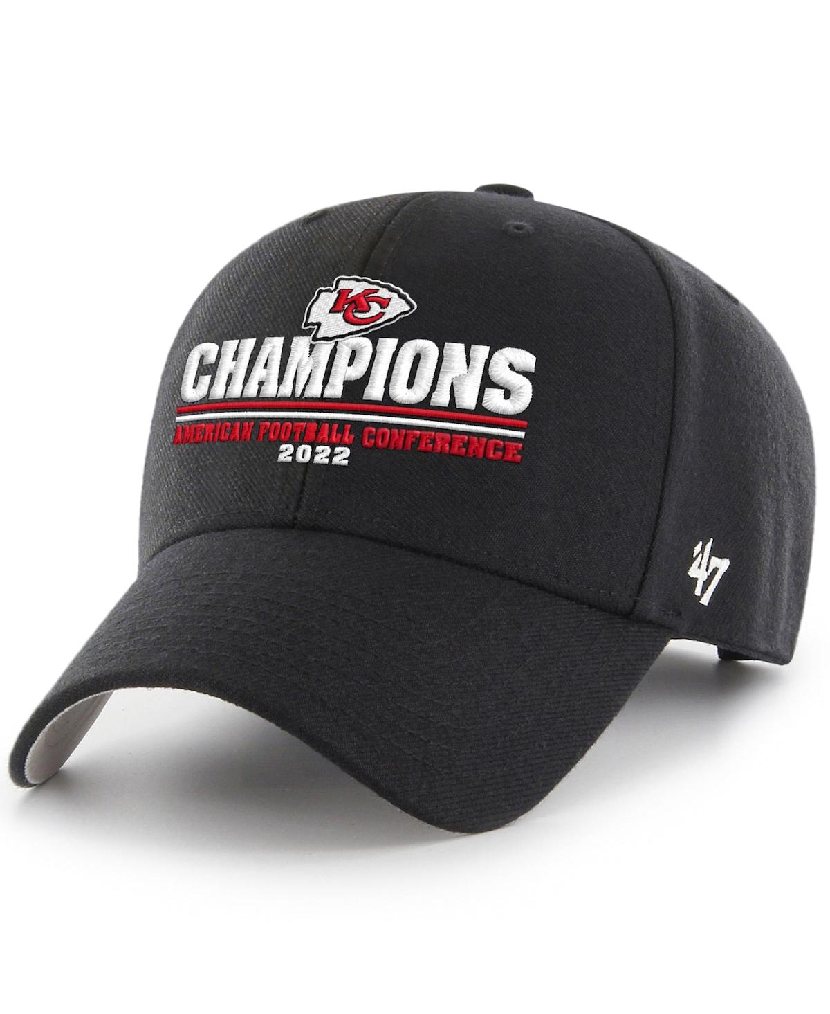 47 Brand Men's ' Black Kansas City Chiefs 2022 Afc Champions Mvp Adjustable Hat