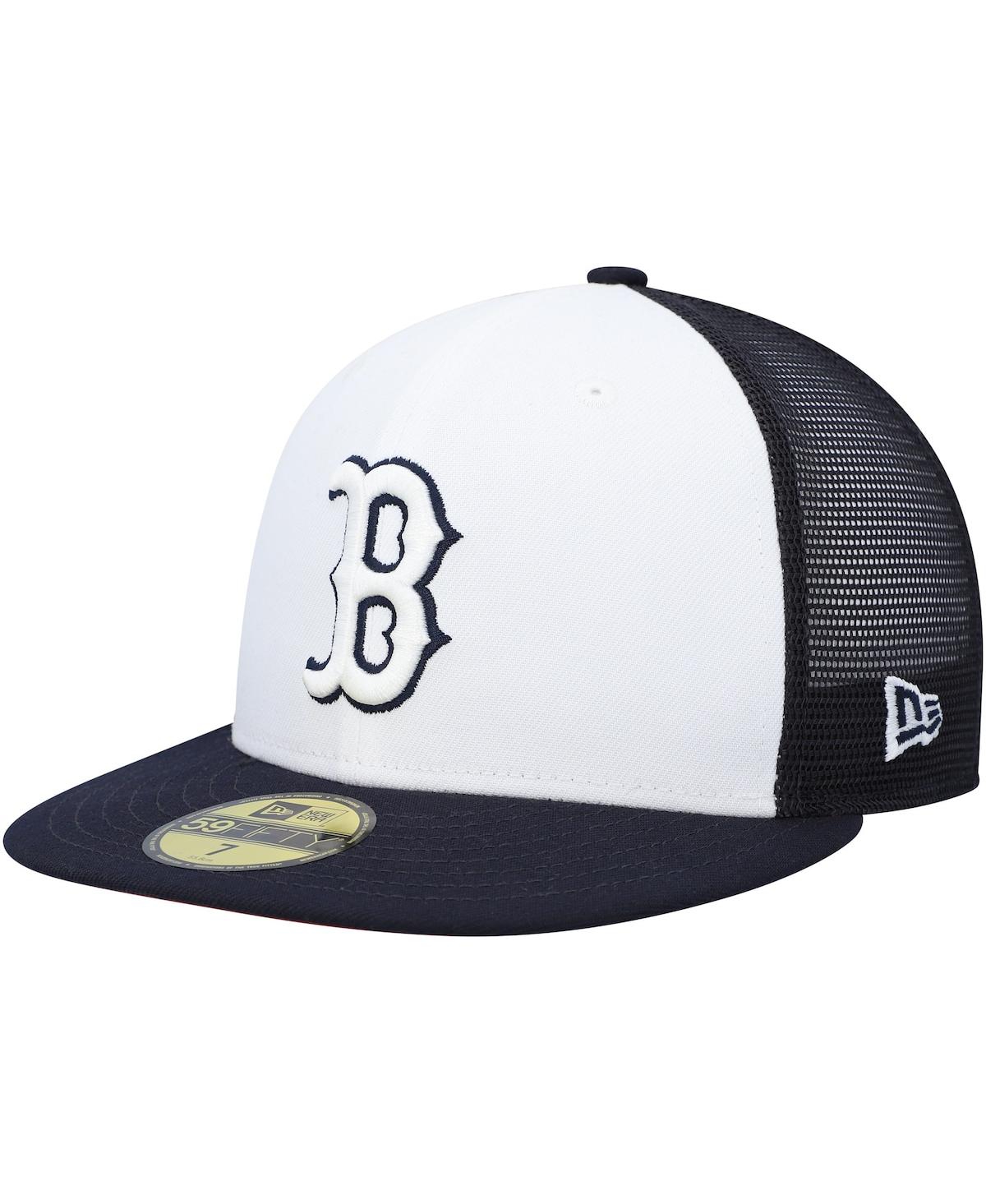 Shop New Era Men's  Navy And White Boston Red Sox 2023 On-field Batting Practice 59fifty Fitted Hat In Navy,white