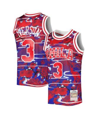 Men's Allen Iverson Red Philadelphia 76ers Hardwood Classics Lunar New Year Swingman Jersey