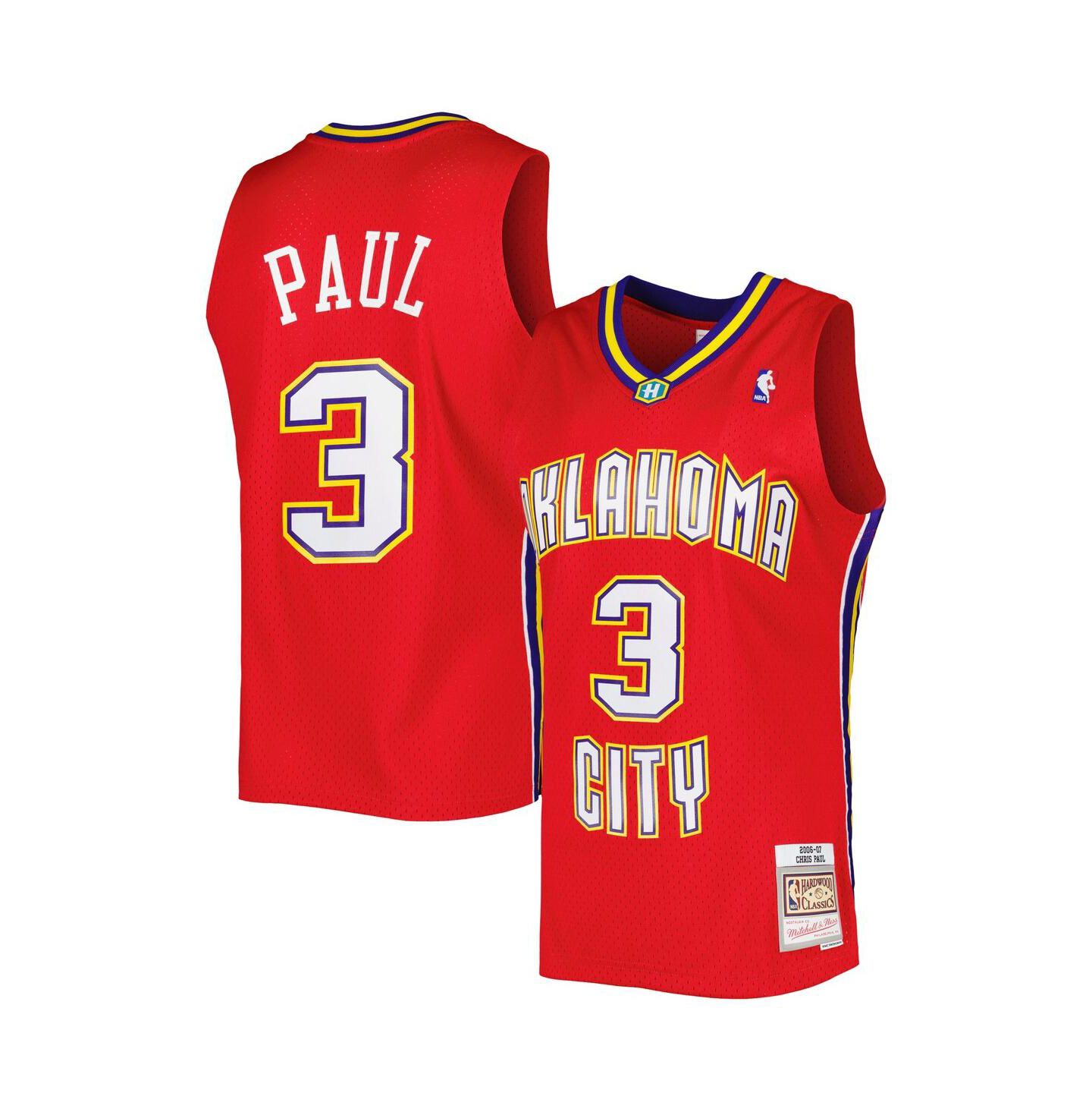 Мужской топ Mitchell & Ness Chris Paul Red New Orleans Hornets Hardwood Classics 2006-07 Swingman Jersey — фото 2