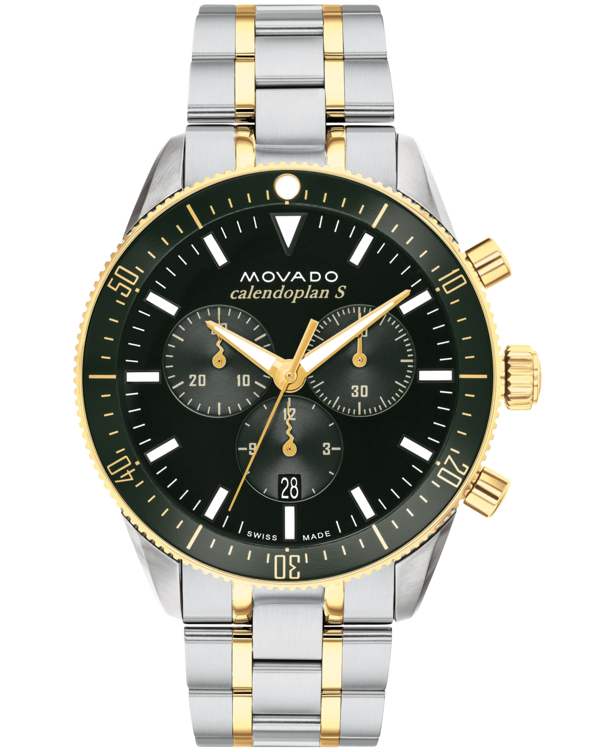 Movado Men's Calendoplan S Swiss Quartz Chronograph Two Tone Stainless Steel Watch 42mm In Two-tone