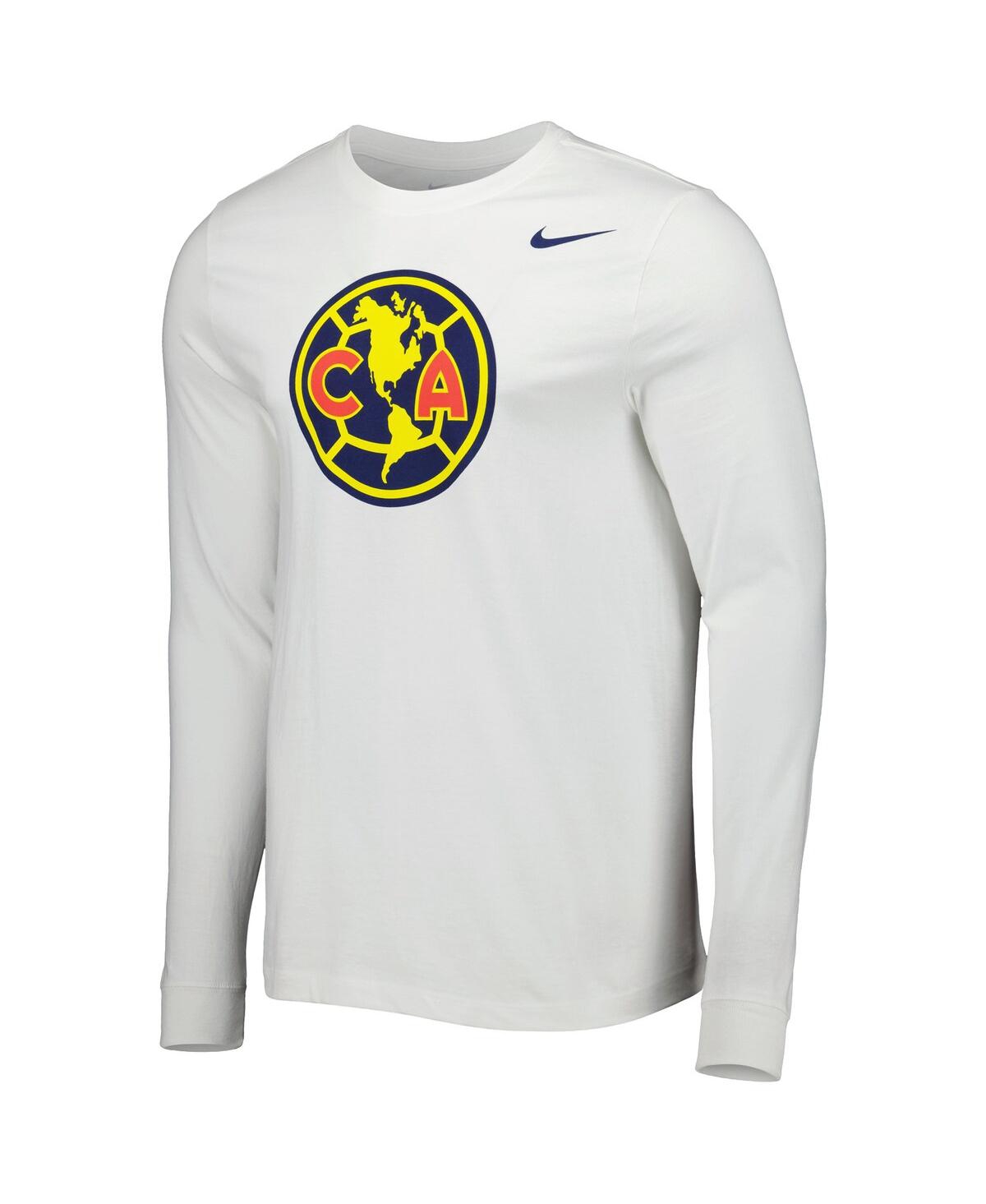 Shop Nike Men's  White Club America Core Long Sleeve T-shirt