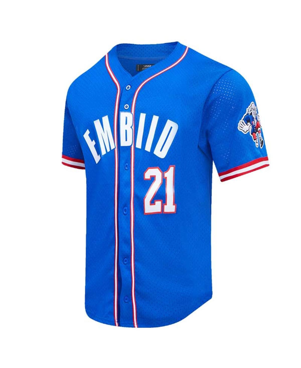 Shop Pro Standard Men's  Joel Embiid Royal Philadelphia 76ers Capsule Player Baseball Button-up Shirt