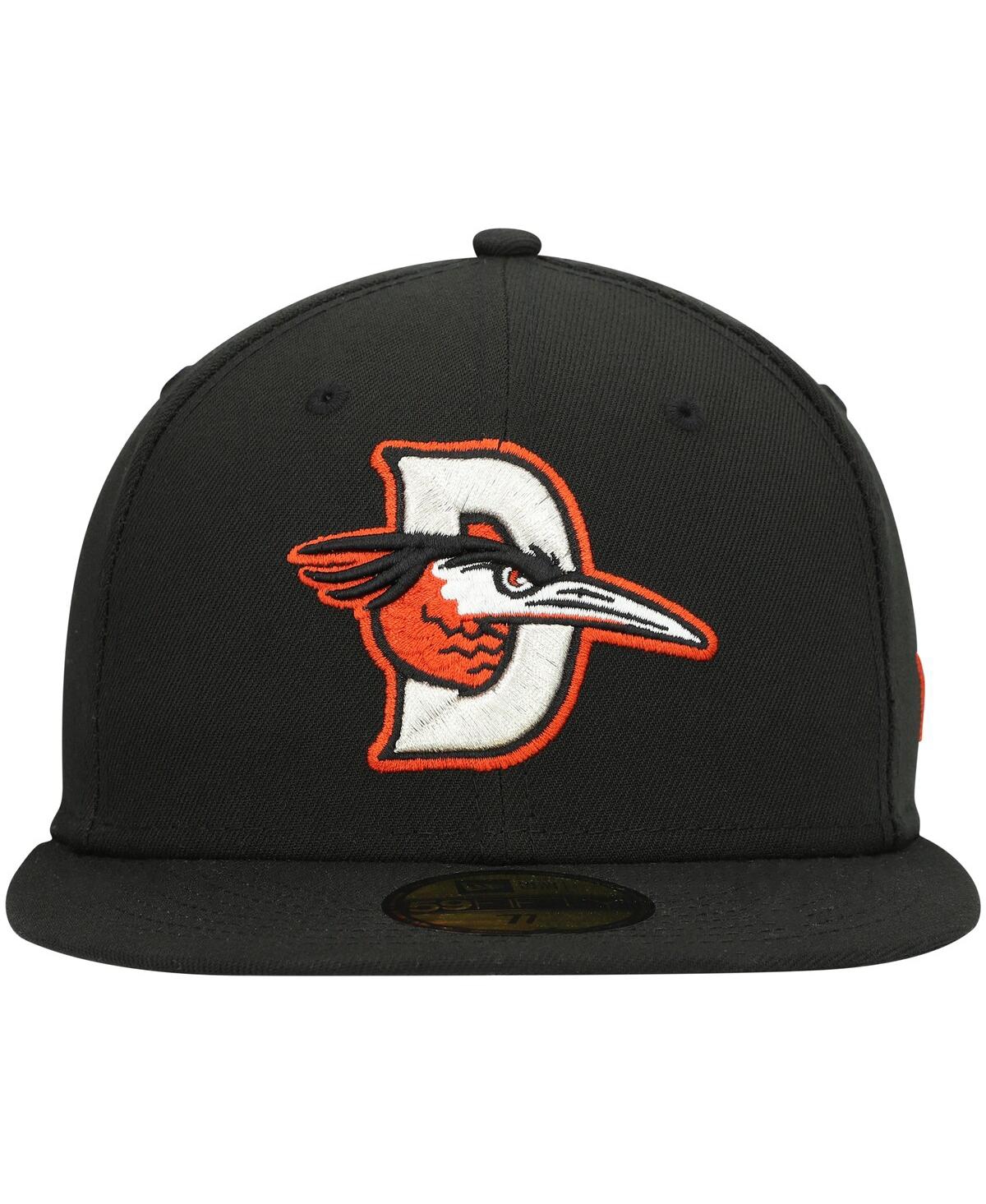 Men's New EraDelmarva Shorebirds Authentic Collection Road 59FIFTY Fitted Hat - Black