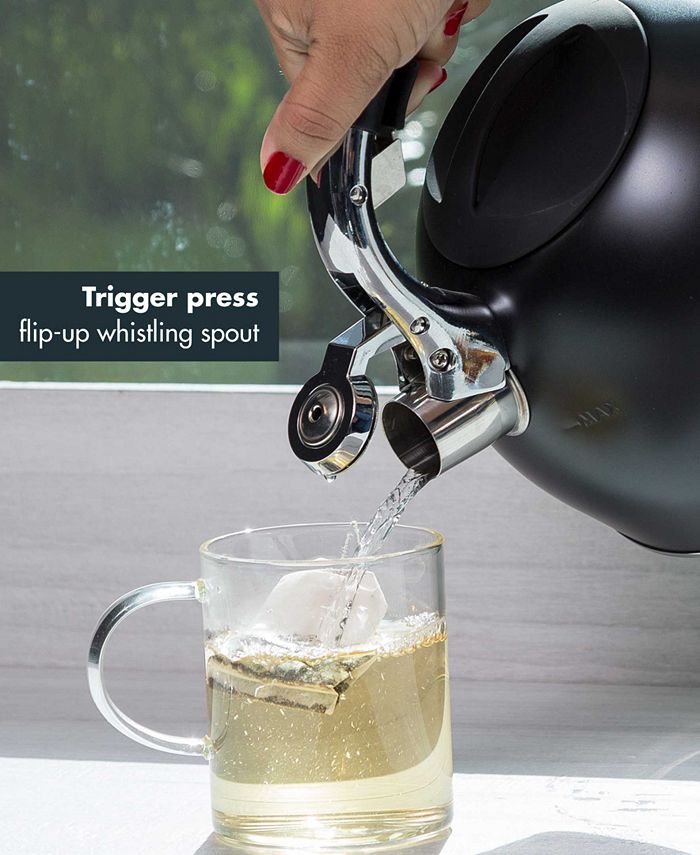 Primula Stainless Steel 3 Quart Tea Kettle with Soft Grip Silicone