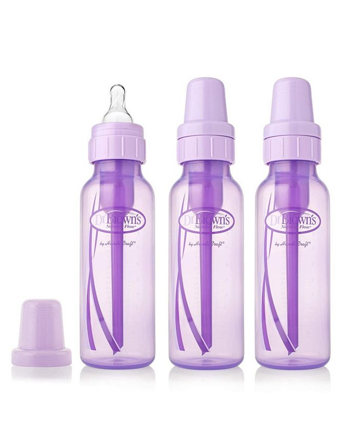 Dr. Browns Natural Flow AntiColic Baby Bottles, Pink and Lavender, 8oz, 6 Pack Macy's