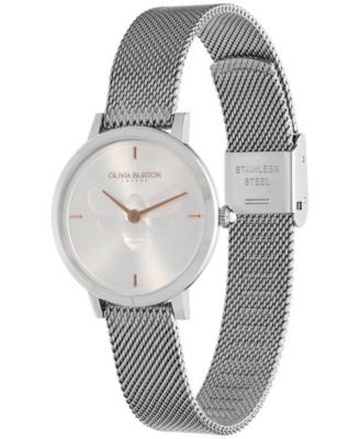 Women's Ultra Slim Bee Silver-Tone Stainless Steel Watch 28mm