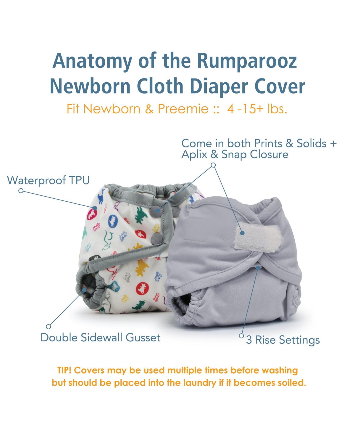 Kanga Care Baby Boys Rumparooz Double Leg Gusset Reusable Cloth Diaper Cover Snap