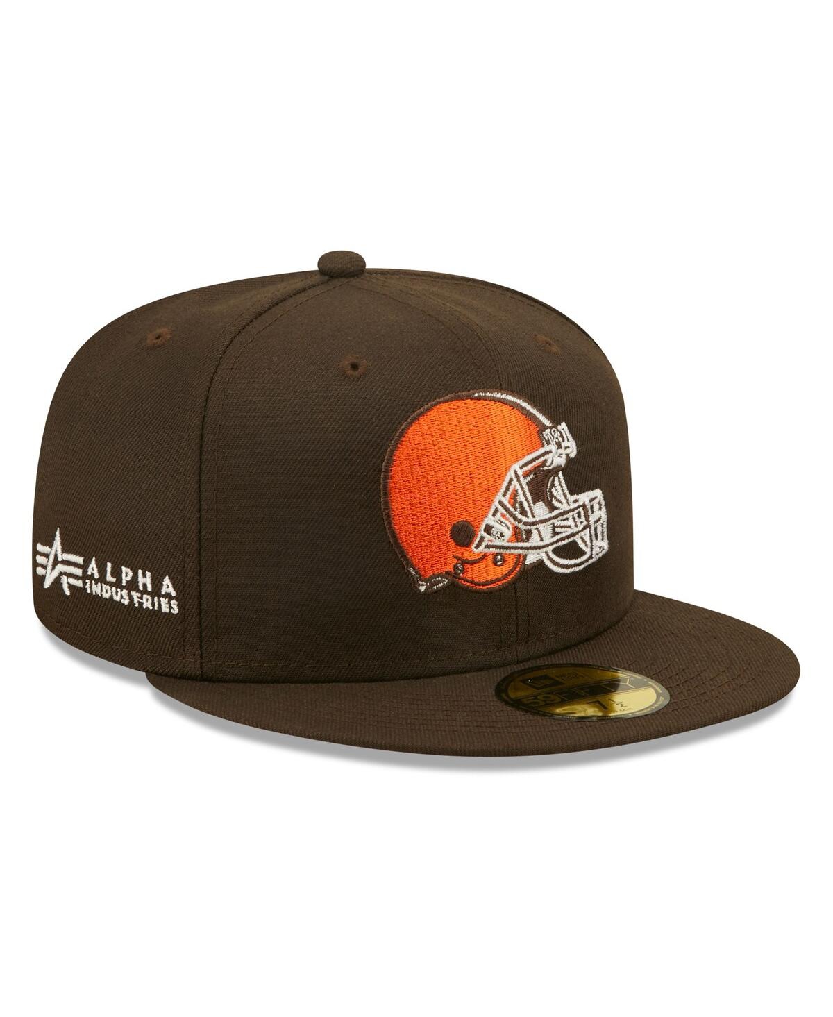 New Era Men's  X Alpha Industries Brown Cleveland Browns Alpha 59fifty Fitted Hat