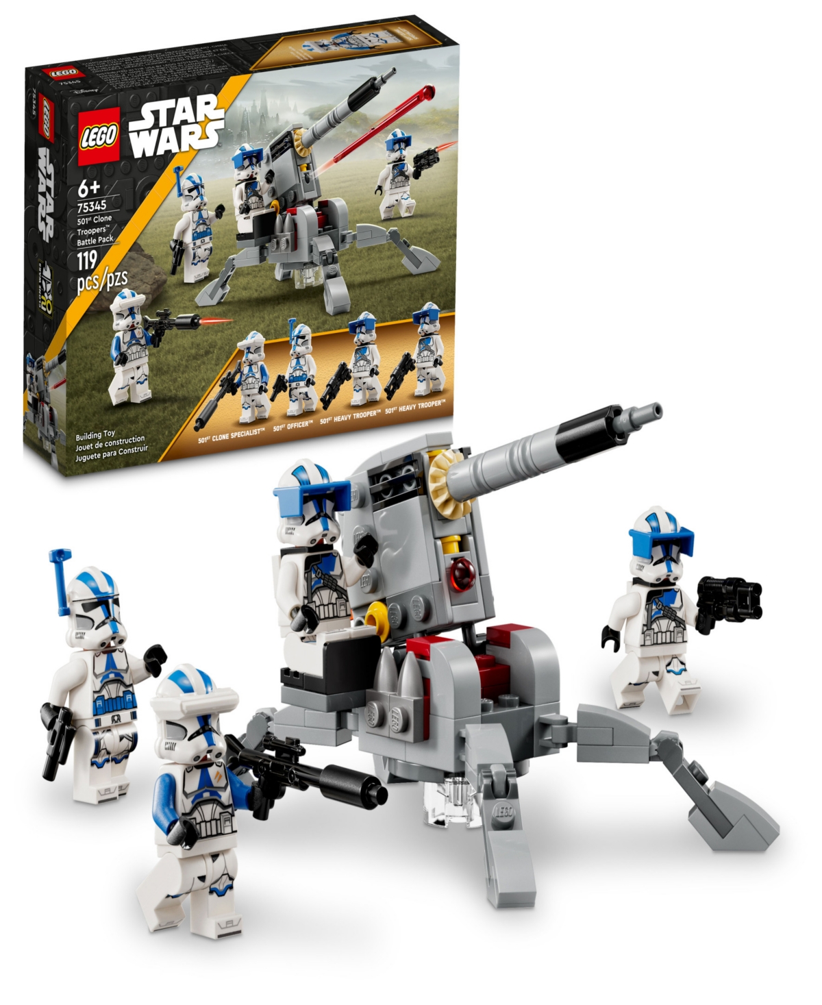 Lego Star Wars 501st Clone Troopers Battle Pack 75345 Toy Building Set With 501st Officer, 501st Clone Sp In Multicolor