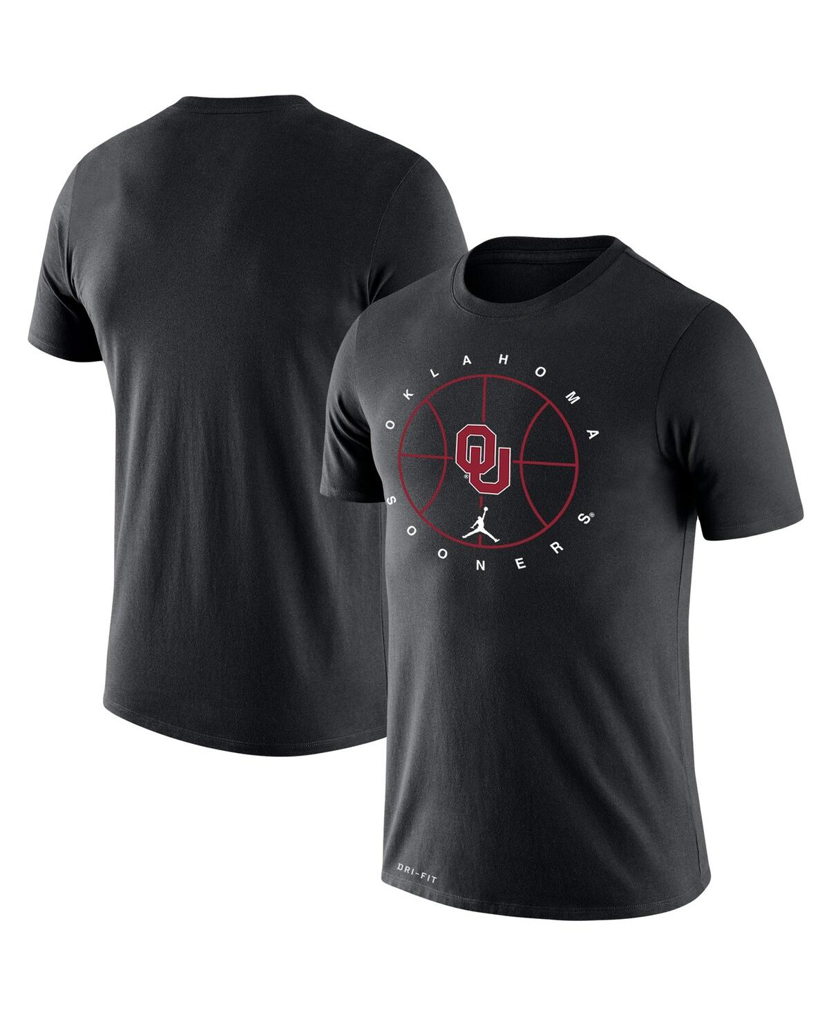 Shop Jordan Men's  Black Oklahoma Sooners Basketball Icon Legend Performance T-shirt