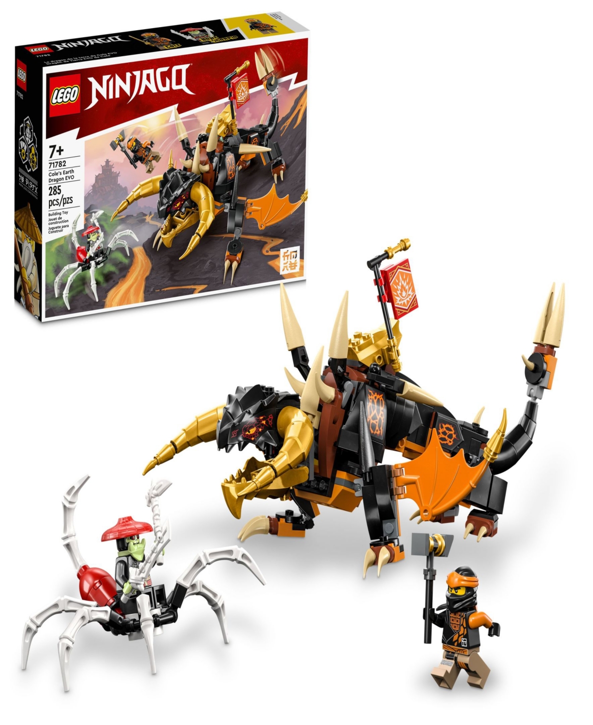 Lego Kids' Ninjago Cole's Earth Dragon Evo 71782 Building Toy Set With Cole And Bone Scorpio Minifigures In Multicolor