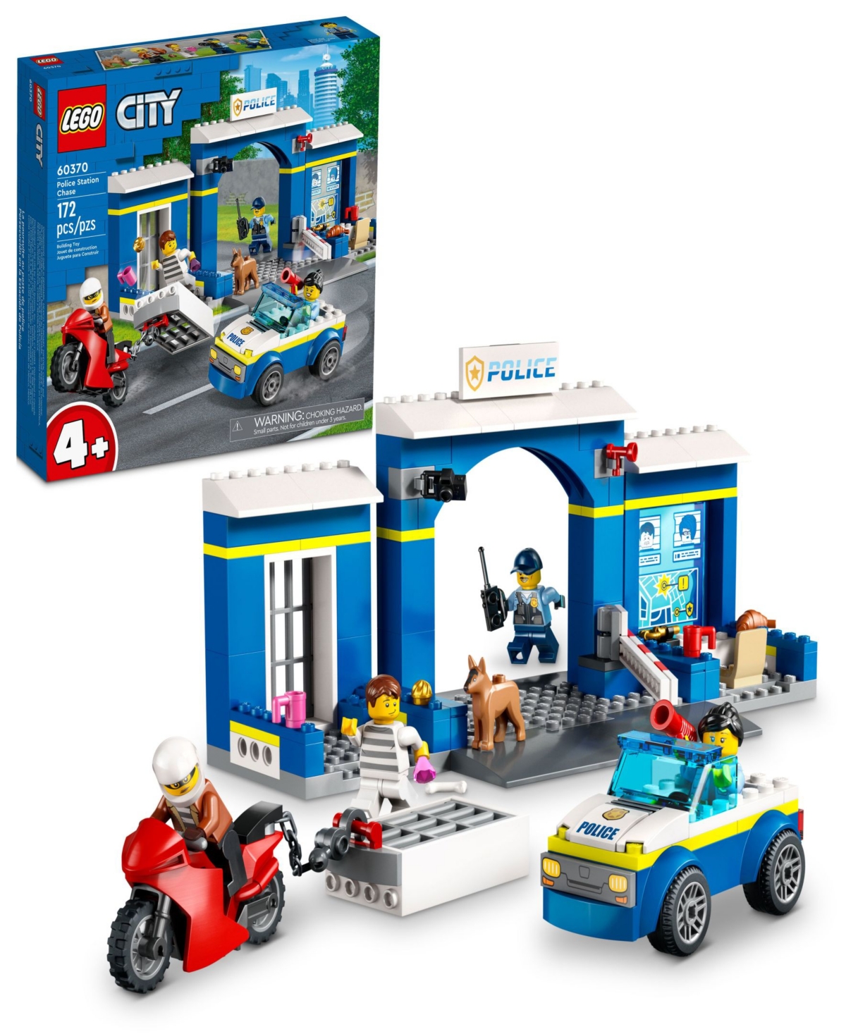 Lego City Police Station Chase 60370 Toy Building Set With 2 Police And 2 Crook Minifigures And Police Do In Multicolor