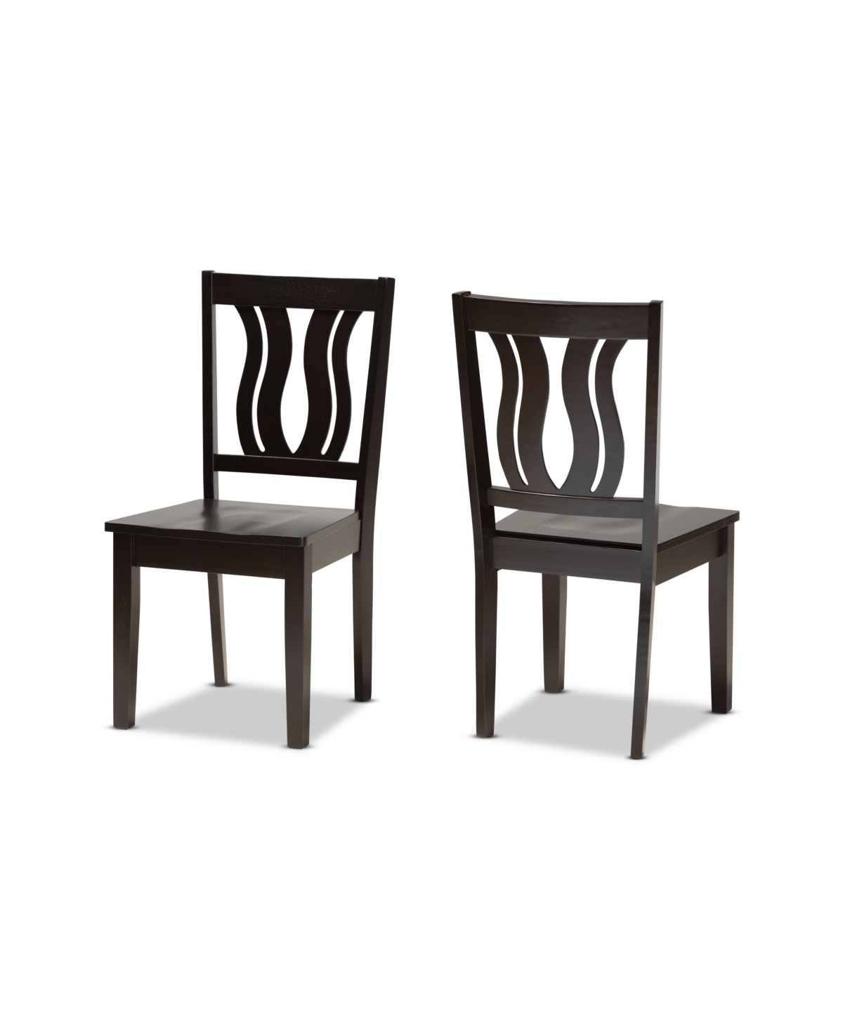 Baxton Studio Fenton Modern And Contemporary Transitional 2-piece Finished Wood Dining Chair Set In Dark Brown