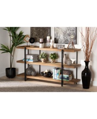 Tarah Modern 60" Rustic and Industrial Finished Wood and Finished Metal Console Table