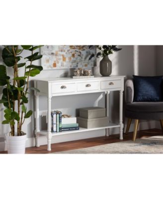 Garvey French Provincial Finished Wood 3-Drawer Entryway Console Table