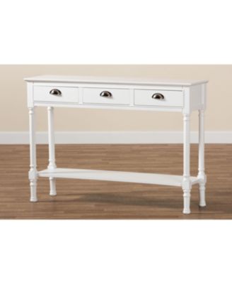 Garvey French Provincial Finished Wood 3-Drawer Entryway Console Table