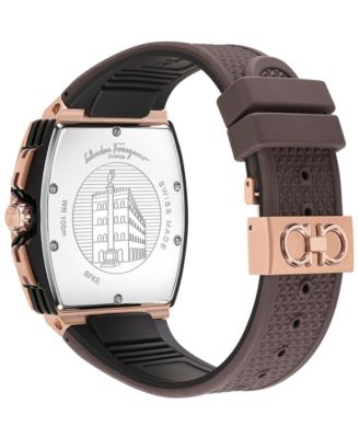 Salvatore Ferragamo Men's Swiss Chronograph F-80 Tonneau Brown
